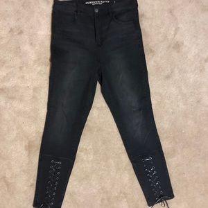 American Eagle High Rise Jeans Black Size 10